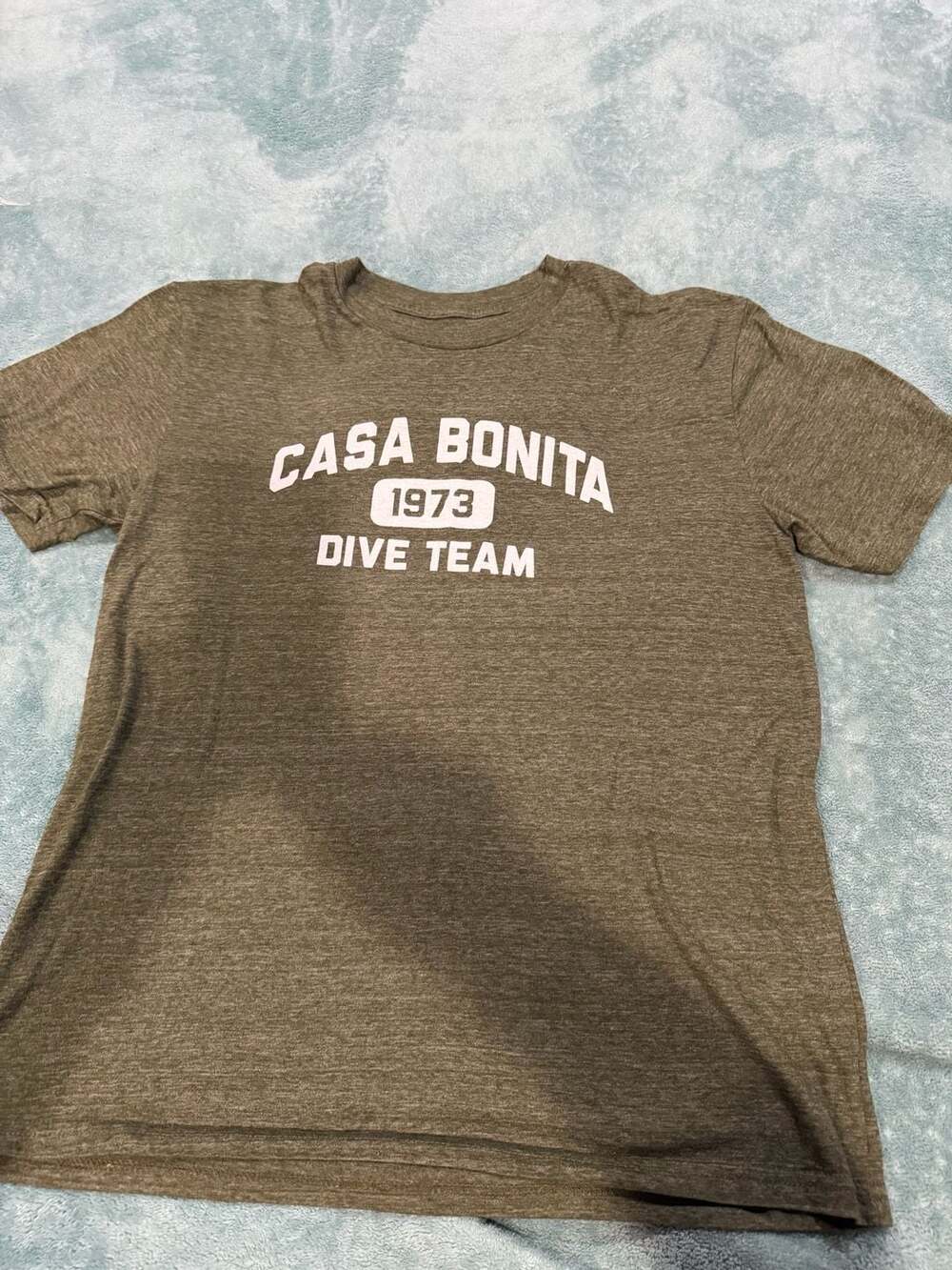 Casa Bonita Dive Team T-Shirt, Size M, Brown, 50% Polyester 50% Cotton, Made in